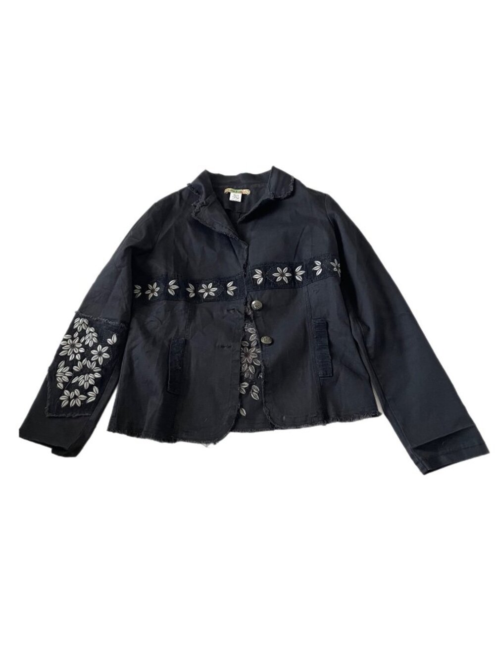 Patch 22 black embroidered jacket size large